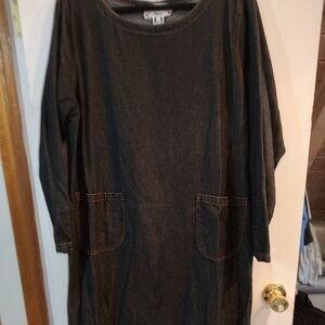 EUC Orvis Black Denim Dress/Lounger